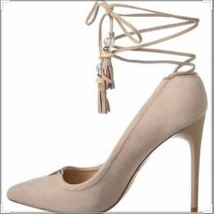 Brian Atwood Hanna Suede Stilettos in Bone NEW!